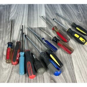 Lot of‎ 12 screw drivers Different Brands & Sizes Craftsman Durolast Stanley